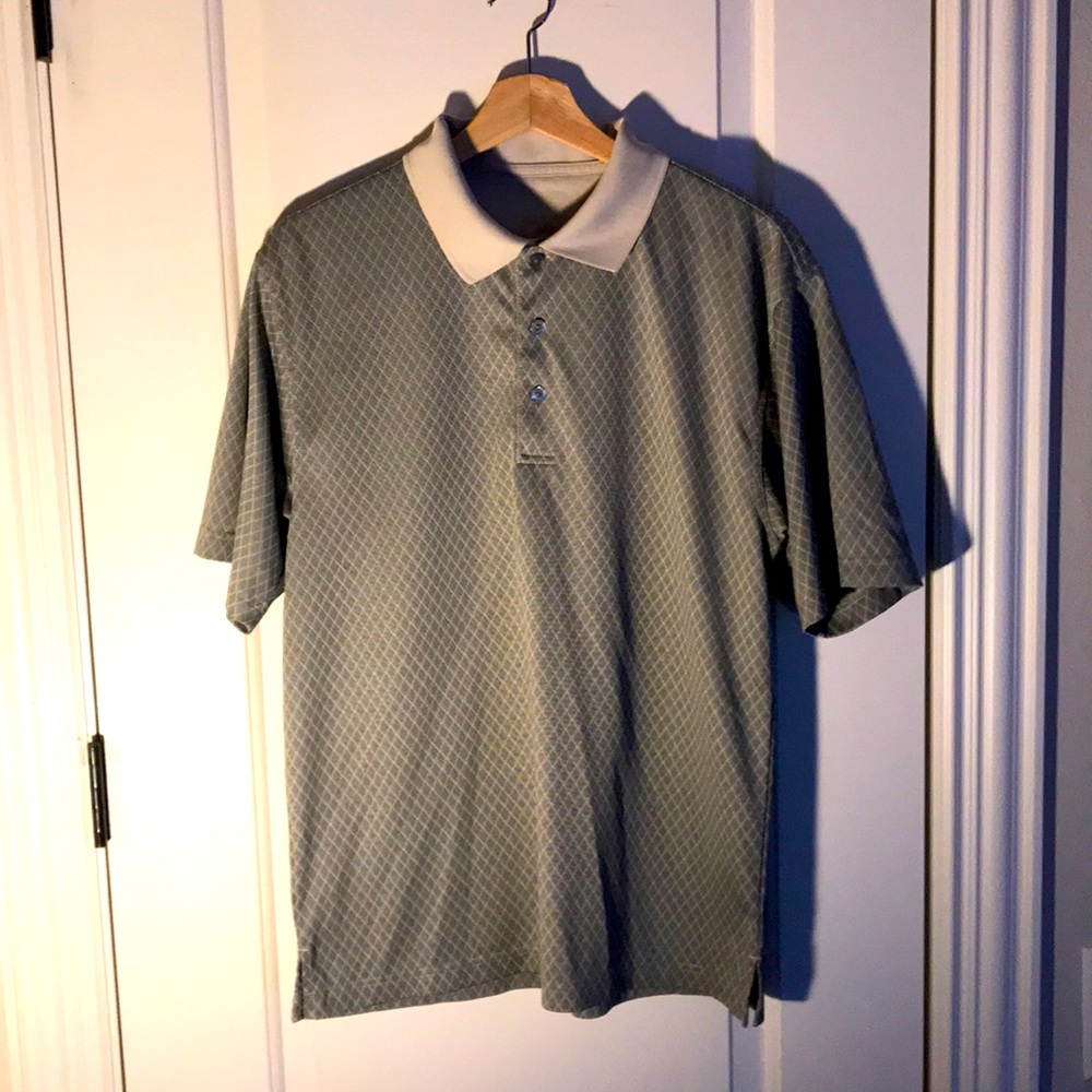 Dry fit greenish gray vintage golf polo